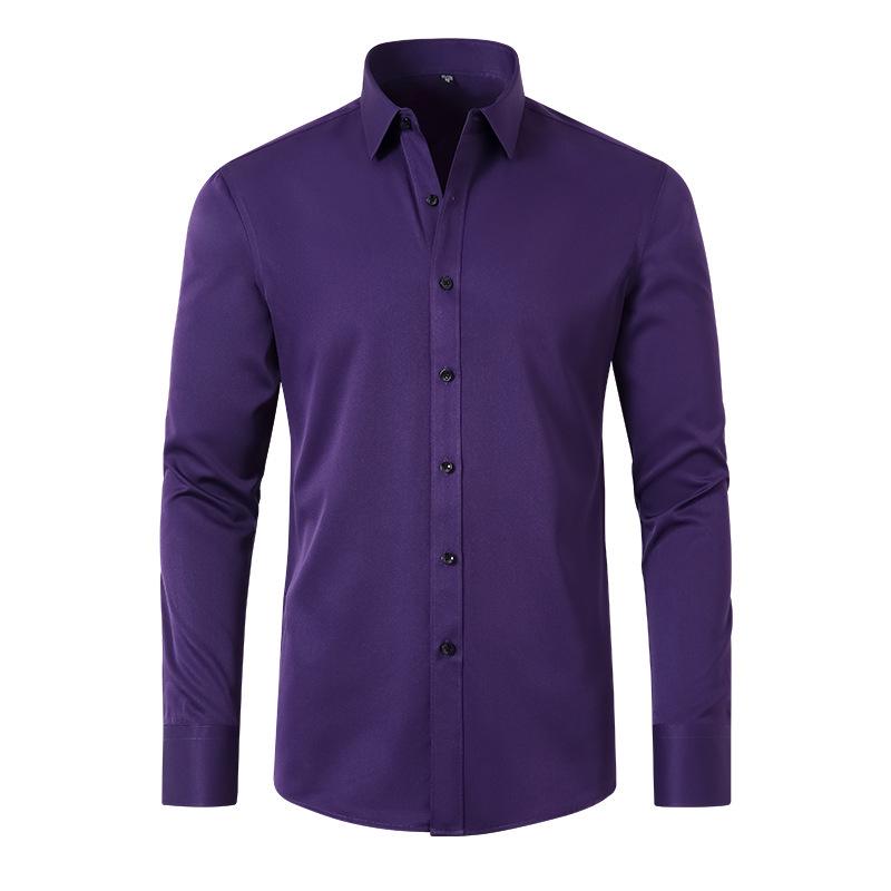 Men's Slim Fit Stretch Muscle Shirt – Anti-Wrinkle, No Ironing Required