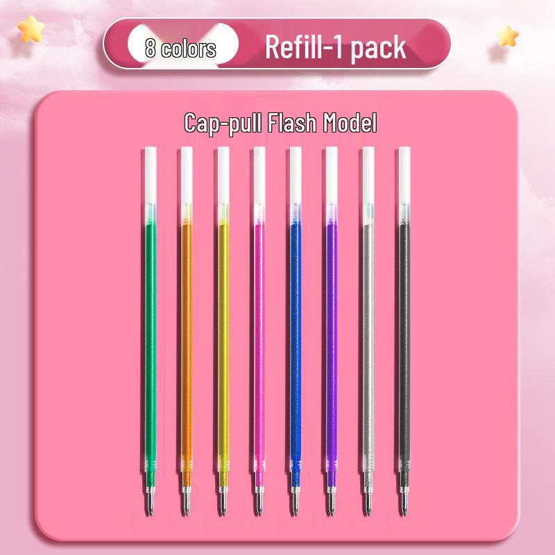 Luminous Color-Changing Glitter Gel Pen with Flowing Silver Sand - Pearl Marker for Journals