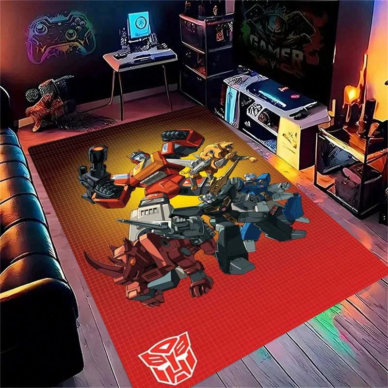 High-quality Cartoon T-Transformers Autobots 3D Bathroom Anti-Slip Mat Rugs for Home Kitchen Floor Decor Carpet