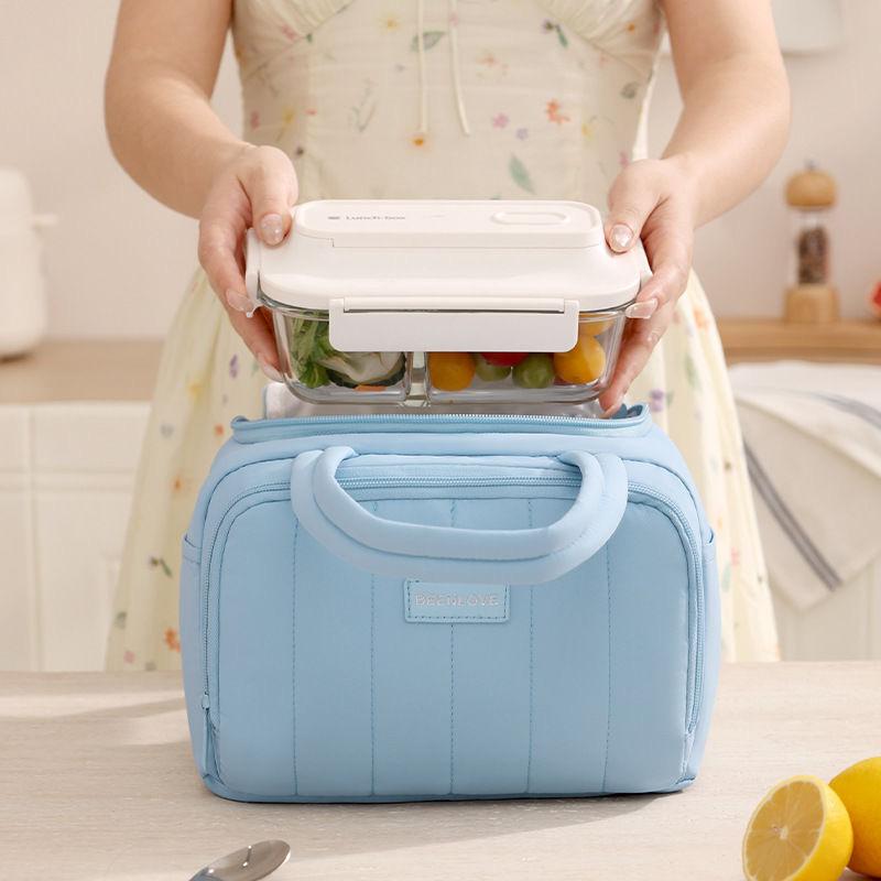 Thermal Lunch Bag Water Repellent Lunch Carrier Lunch Box Bag Soft Feel For Picnic Camping School