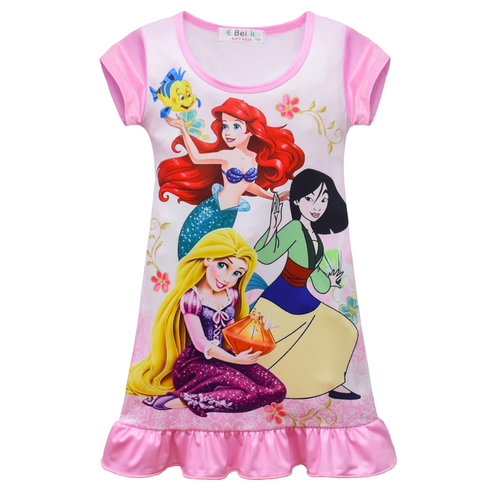 

Girls Skirt, Princess Cartoon Digital Printing Princess Skirt, Children S Short-Sleeved Loungewear, Pajama Skirt 3137 100