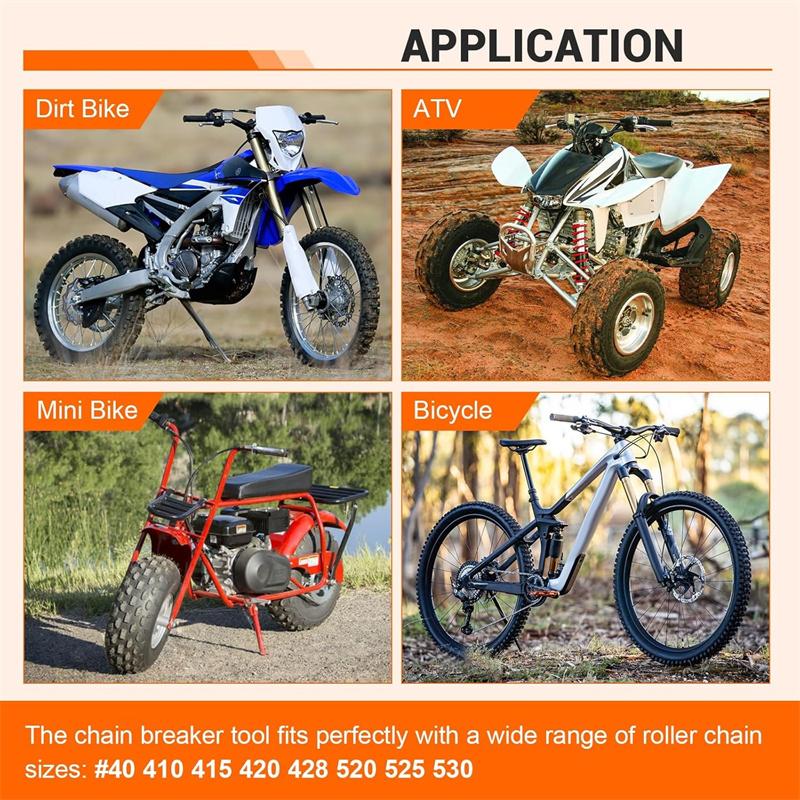 Versatile Chain Breaker All-Terrain Vehicle Universal Chain Breaker Tool Durable Steel 420-530 Chain Easy Diy Repair Motorcycle