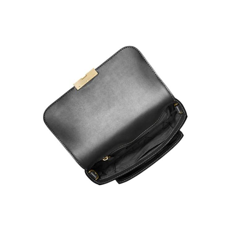New MICHAEL KORS Sloan Split Cow Leather Camera Bag, Crossbody Bag Medium Women's Black 35T2GS9M2L-001