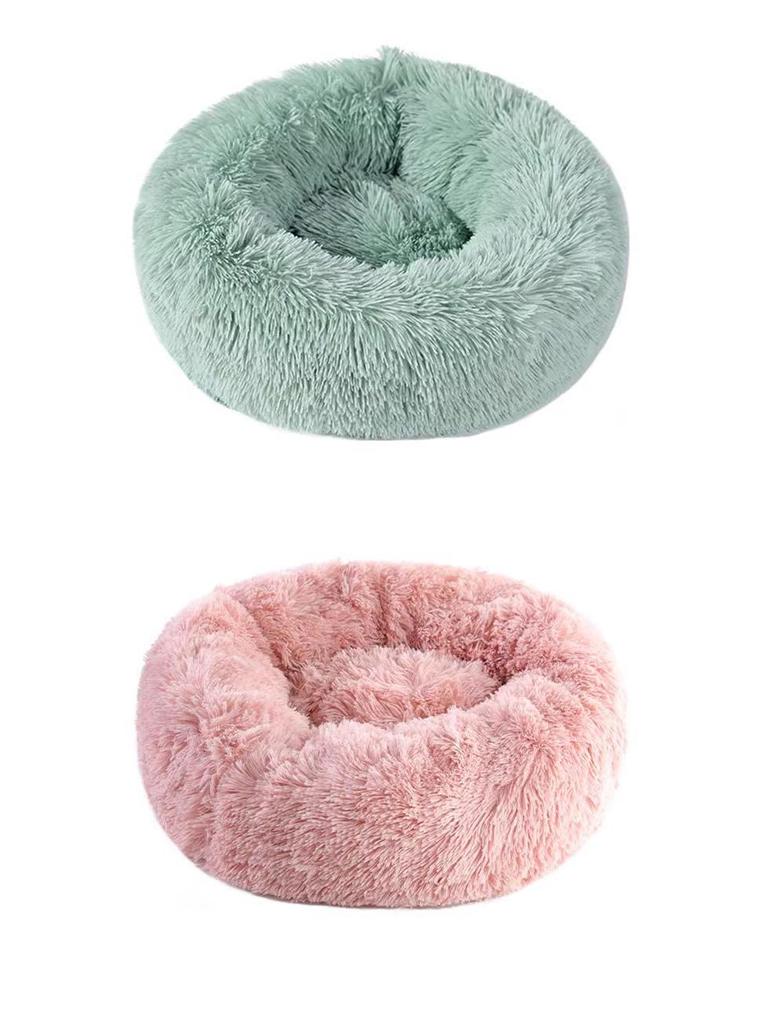 Warm Plush Pet Bed, Removable, Round for Cats & Dogs, All-Season