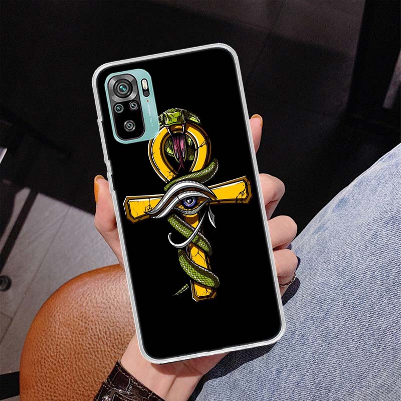 Egypt Nefertiti Anubis Ankh Cover Phone Case For Xiaomi Redmi Note 10 Pro Max 10S 9 9S 9T 8 8T 11T 11S 11 5G 11E 7 6 5 4X Coque