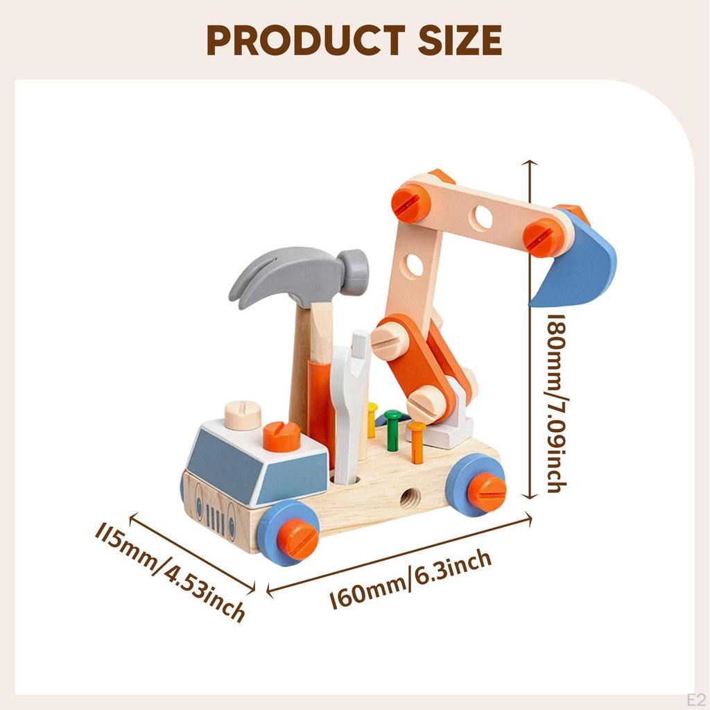 Wooden Tools Car Set Kids Tool Holiday Birthday Gift Construction Toys Learning for
