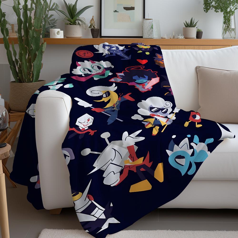 Moderne beliebte Cartoon-Spiel D-Deltarune Decke Warm und weich Geeignet für Schlafzimmer Wohnzimmer Schlafsofa Büro Reisen Camping