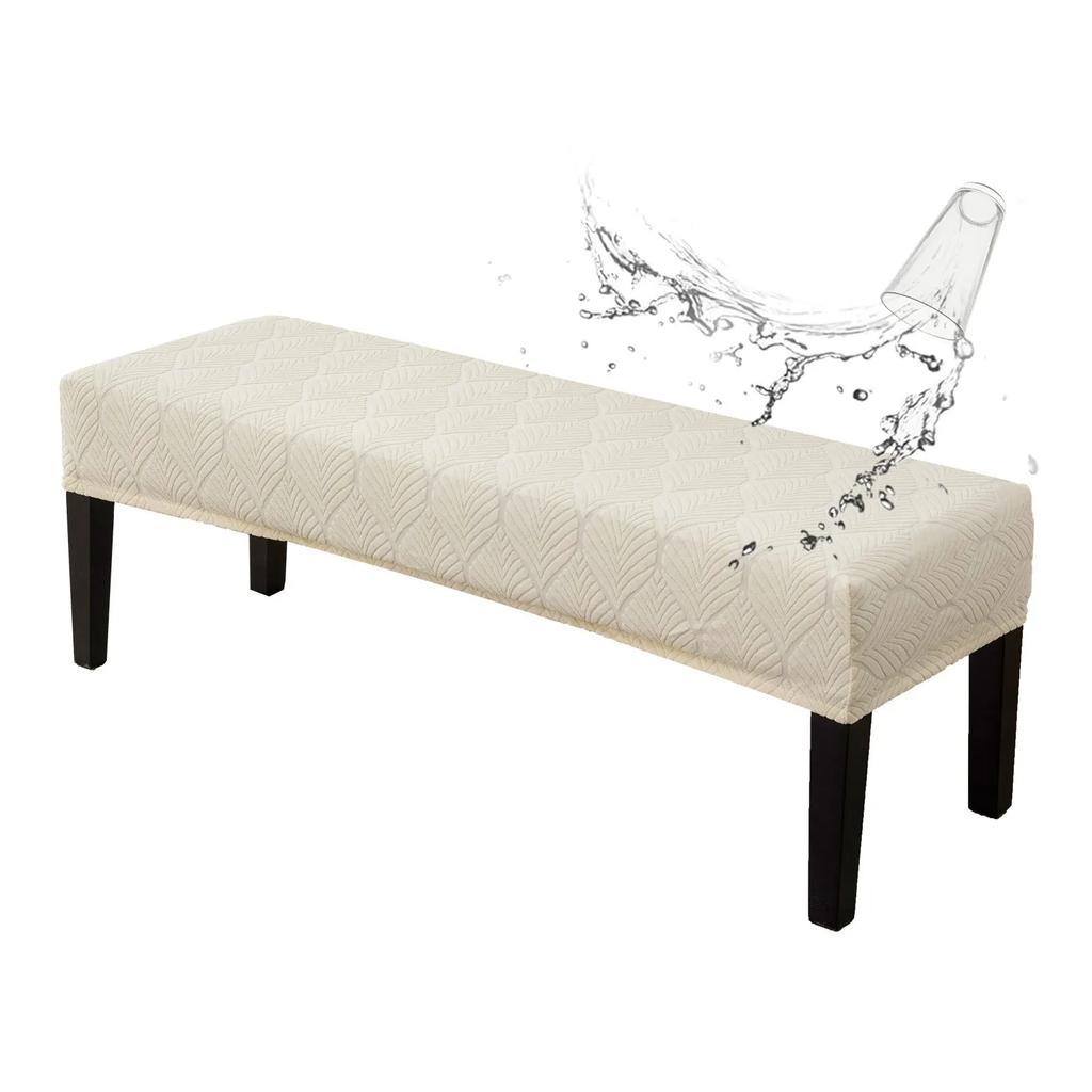 1PC Waterproof Jacquard Dining Bench Covers Living Room Bedrooms Kitchen Washable Anti-Dust Removable Bench Full Wrap Slipcovers