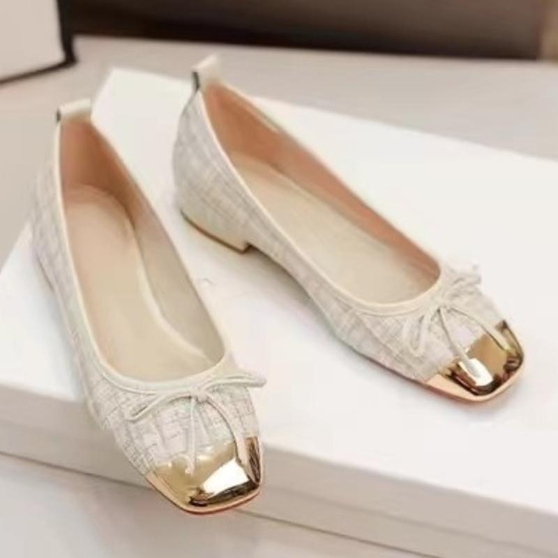 2025 New Round Toe Luxury Brand Design Bow Ballet Flat Shoes Women Genuine  Casual Shoes Zapatos Mujer Low Heel Shoes