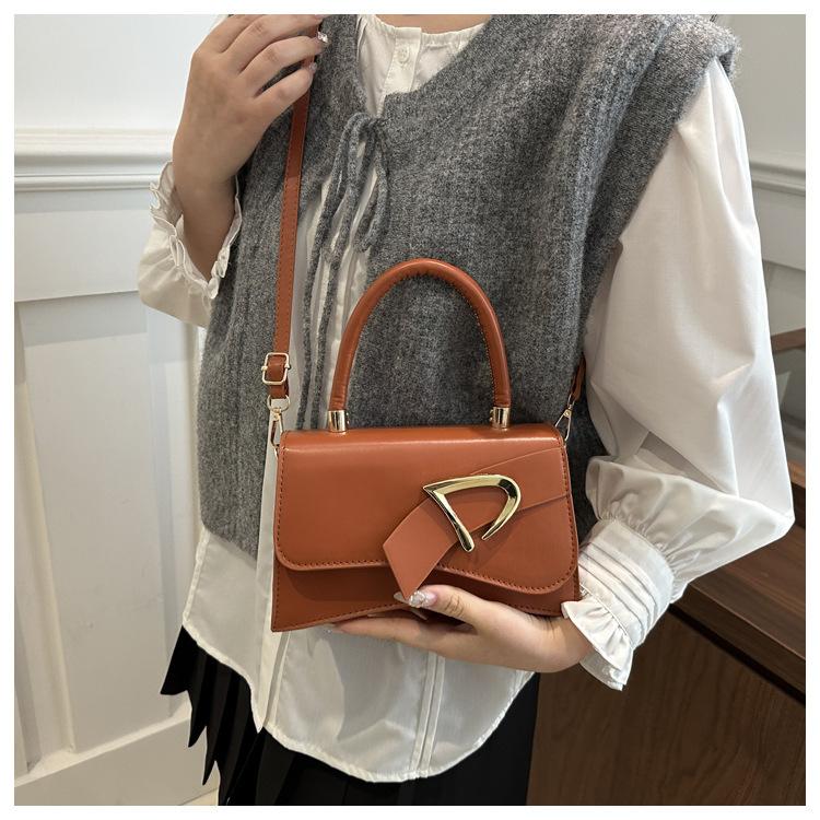 Chic Solid Color Faux Leather Shoulder Bag for Women, Minimalist Square Crossbody Purse, Trendy Casual Handbag