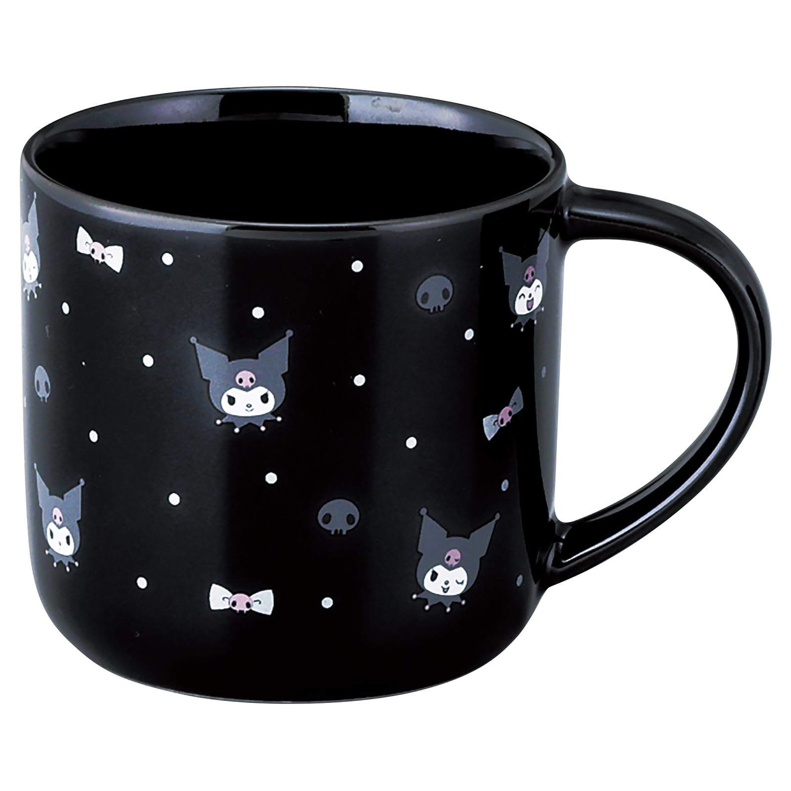

Sanrio Characters (SANRIO) Mug, 350ml, Diameter: Approx. 9 x 8cm, Kuromi Dot Design, Microwave Safe, Made in Japan, Black, SAN182-11
