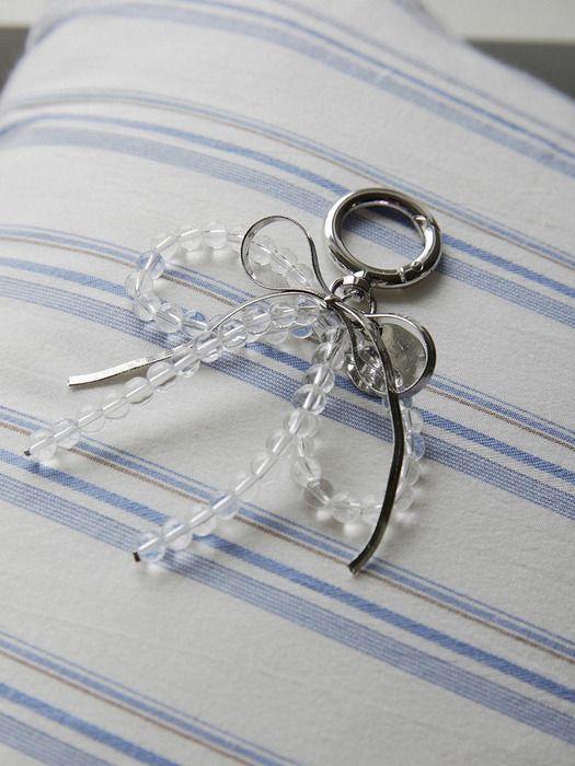 ADAUL Double other ribbon keyring - silver Silver