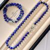 8mm High Quality Design Natural Lapis Lazuli Basic Clavicle Chain Necklace for Women