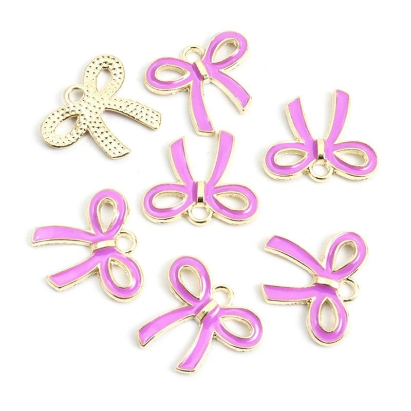 100Pcs Butterfly Knot Hairpiece Accessories Bowknot Pendant for Bracelet Necklace Clothing Embellishment for Daily Use