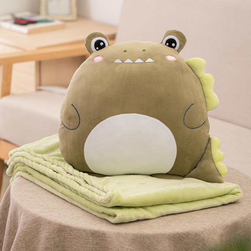 Cartoon Office Pillow Quilt 2 In 1 Car Cushion Multi-Function Blanket 7 Colors Cushion Decor Nap Blanket for Afternoon Rest