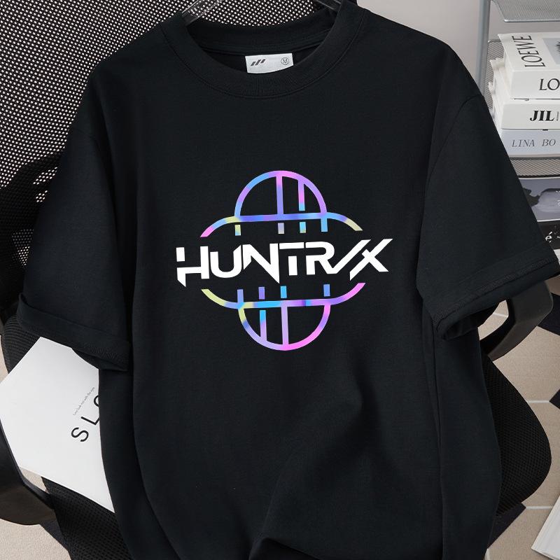 KPop Demon Hunters Huntrix Trykk Herre T-skjorte Sommer Bomull Kort Ermet T-skjorte for Dame O-hals Dame T-skjorte Streetwear Topper