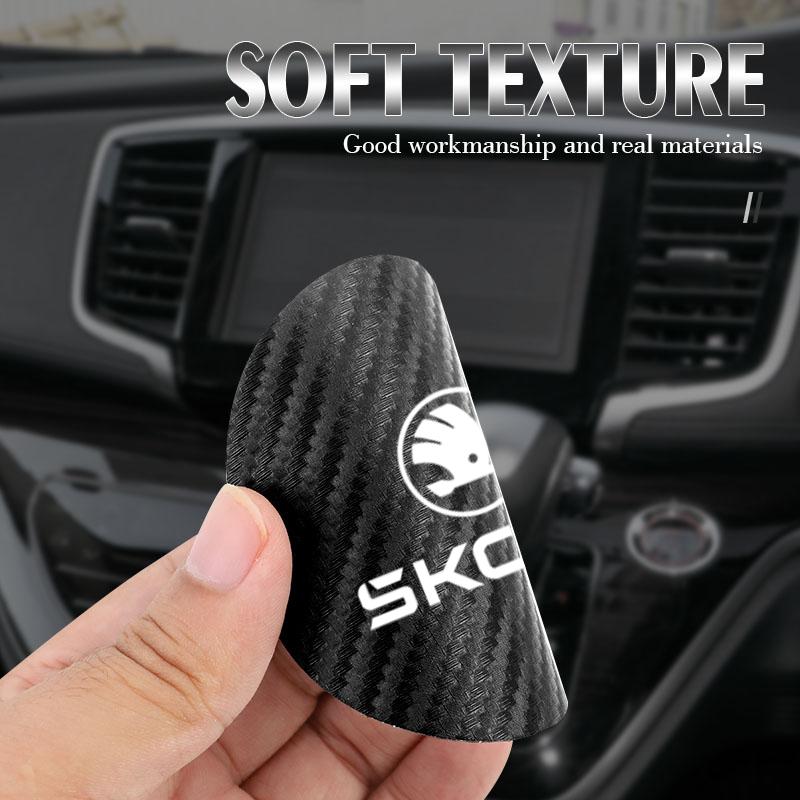 AAABT1 2Pcs Car Coaster Water Cup Mat Non-Slip Pad For New Skoda Octavia Kodiaq Fabia Superb Karoq Yeti Rapid Mk3 Vrs