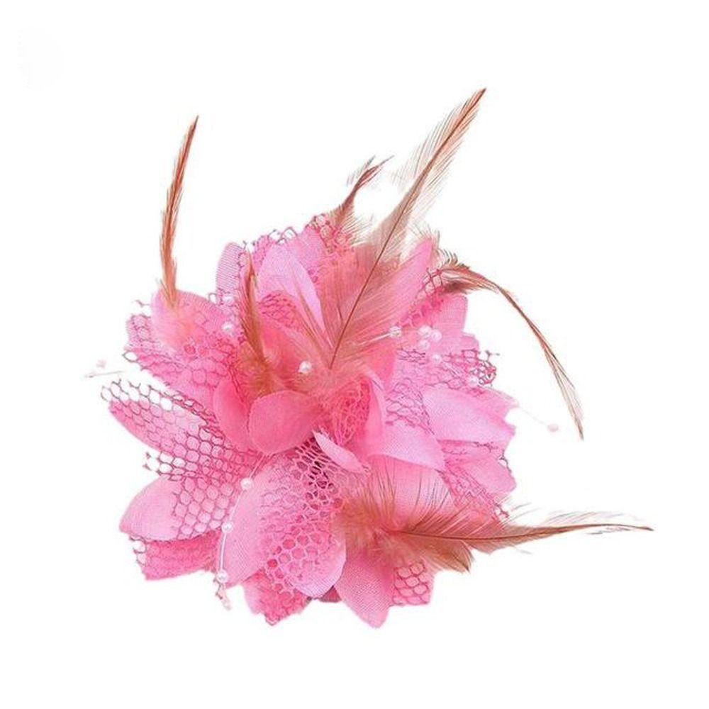 

Bride Wedding Hairpins Party Headwear Corsage Hair Clips Women Scrunchie Flower Feather Hairpins розовый