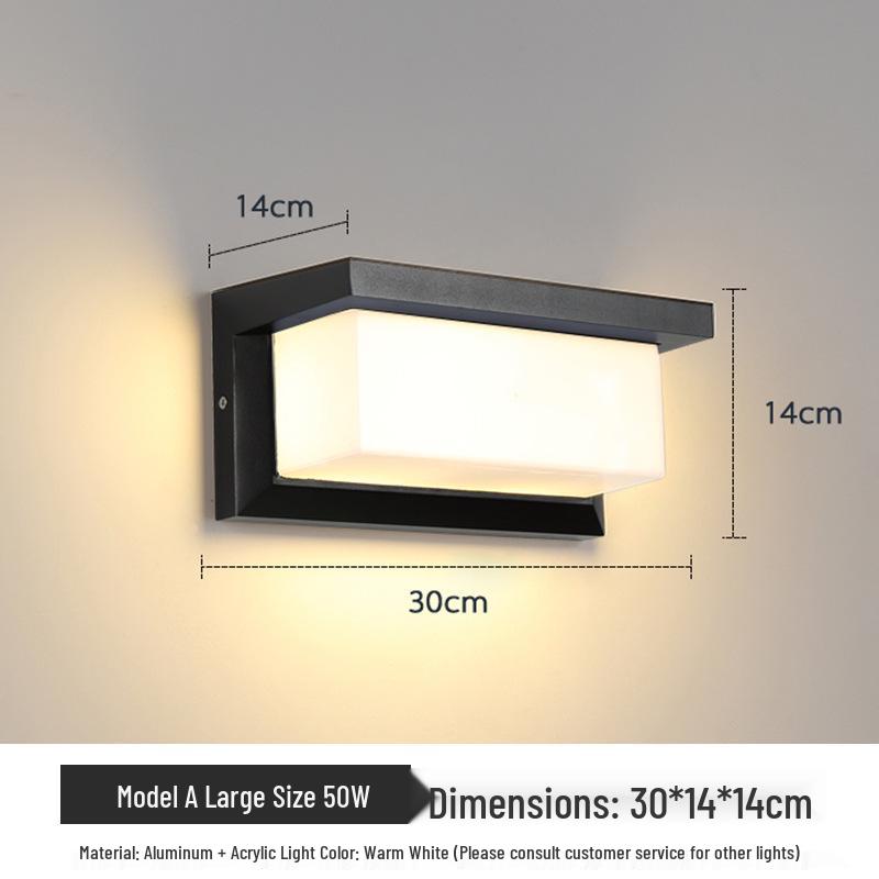 Simple Modern Waterproof LED Outdoor Wall Lamp for Garden, Balcony, and Terrace with Sensor and Moisture-Proof Features.