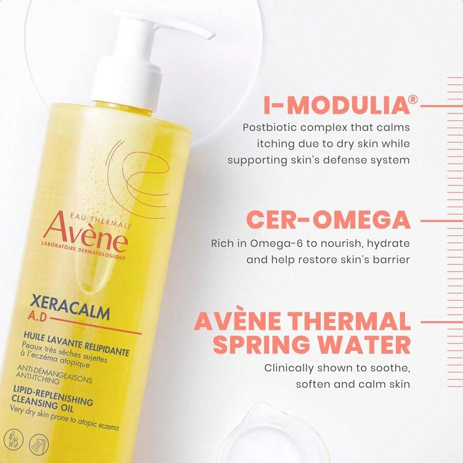 Avene XeraCalm A.D Lipid-Auffüllendes Reinigungsöl 400ml , Atopische Dermatitis, Ekzemneigend, Parfümfrei, Pumpspender