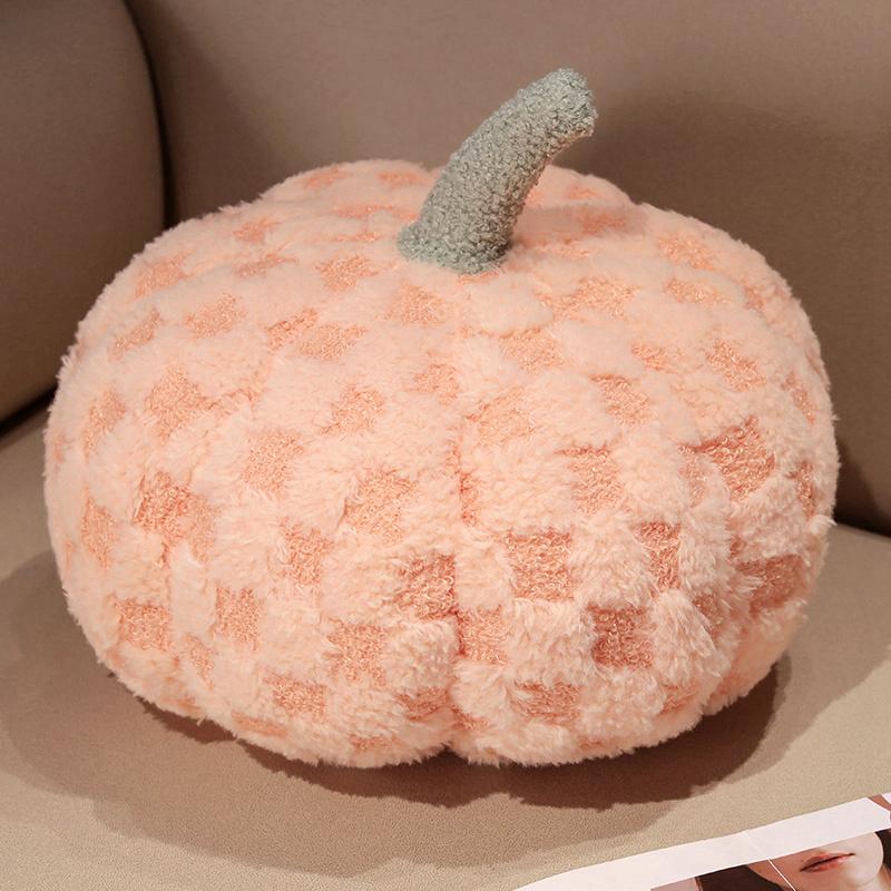 Oreiller Citrouille en Laine d'Agneau Coussin de Canapé pour la Maison Peluche Remplie Oreiller Câlin Citrouille Fête de la Récolte d'Automne Cadeaux d'Halloween 15x20cm