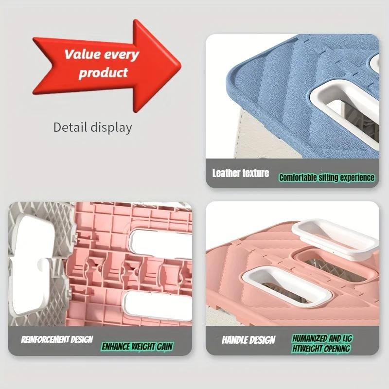 1pc Portable Folding Stool, Lightweight and Sturdy Step Stool with Handles and Non-Slip Function, Suitable for Outdoor Camping