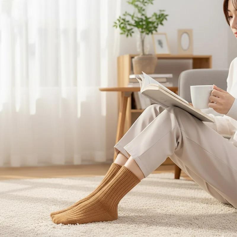 5Pairs Unisex Women Men Crew Socks High Tube Cotton Socks High Quality Soft Breathable Sports Solid Socks For Winter