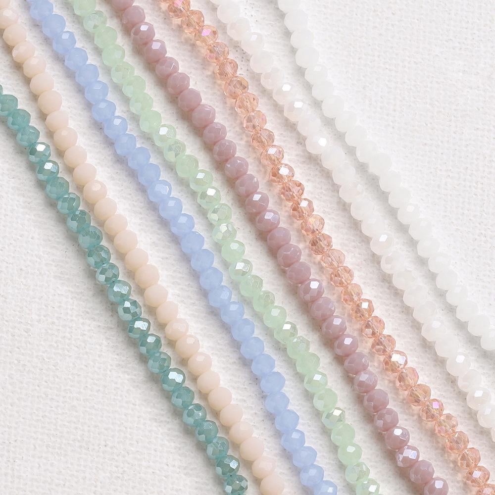 Colorful 3.6mm Faceted Crystal Wheel Beads for DIY Jewelry and Bracelet Making.