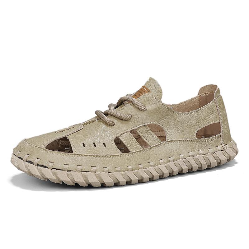 46 Large Size Men's Shoes for Summer Breathable Hollow Large Hole Casual Sports Soft Sole Driving Outdoor Handmade Sandals for Men