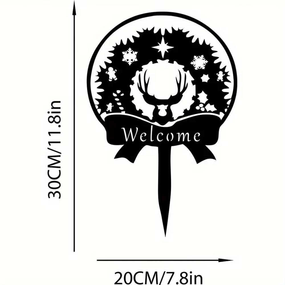 1pc Garden Sign Metal Christmas Yard Stake Elegant Holiday Ornament Stylish Garden & Yard Decor Perfect for Christmas