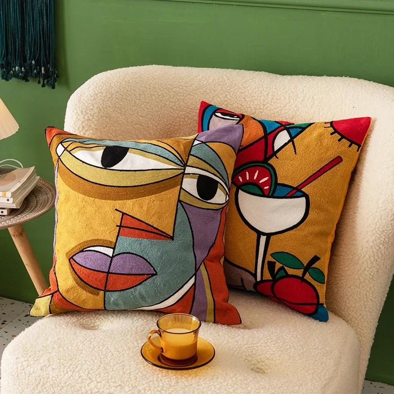 Printed Polyester Picasso Graffiti Art Painting Cushion Cover Cushion Home Decoration Party Car Bedding Sofa