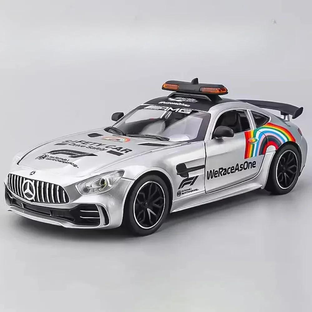 

1:24 Scale GTR Safety SLR Sports Car Model Toy Alloy Diecast Sound Light Doors Opened Miniature Vehicle Models Collection Gifts