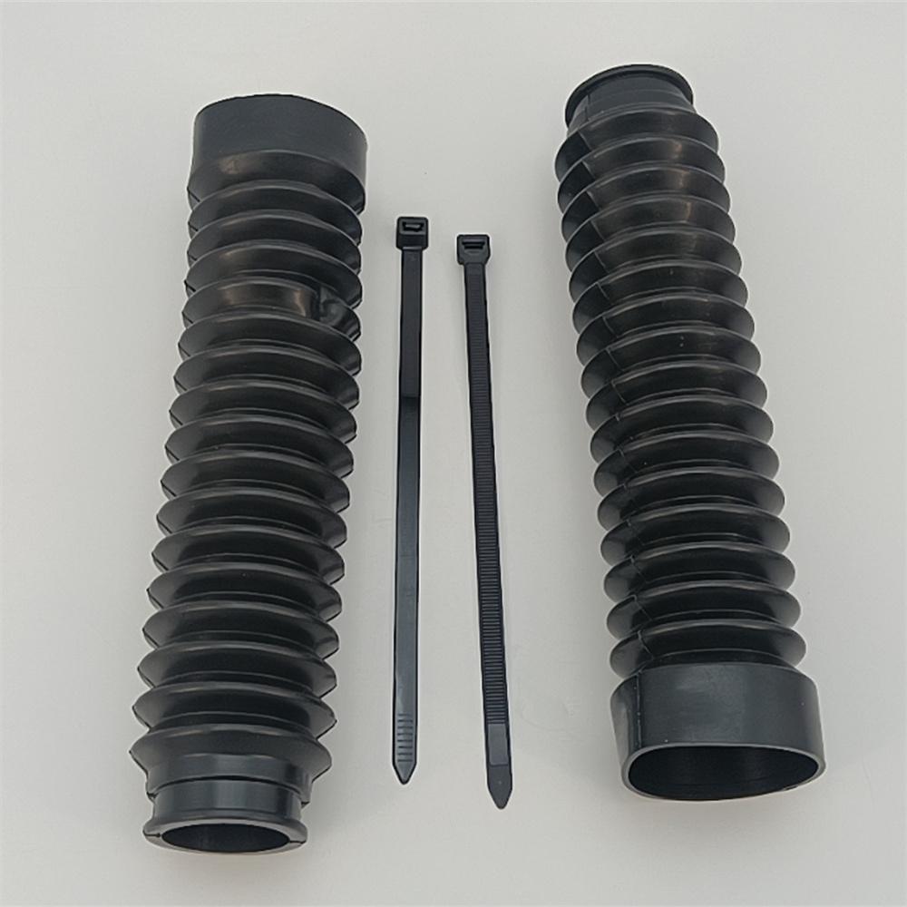 55mm 15 Knots Front Fork Cover Absorber Shock Protector Black 2PCS