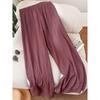 Women's Wide Leg Elastic Waist Casual Pants for Home, Commuting, or School Wear