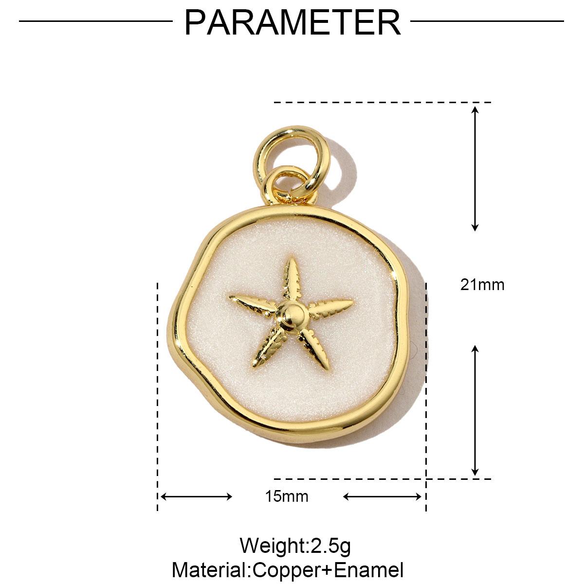 

3pcs/Lot Fashion Coper Enamel Conch Sea Turtle DIY Charms Women 18k Gold Color Shell Starfish Necklace Pendant Heart Jewelry