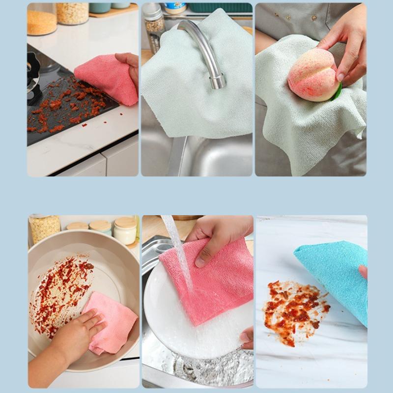 1 Roll Reusable Microfiber Cleaning Towel Sheets per Household Kitchen Wipe Cloth for Dishes Dust Car Windows Cleaning Supplies