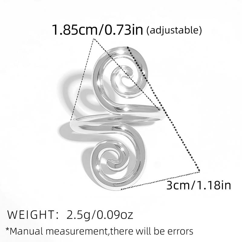 Fashion Metal Hollow Geometric Open Rings For Women Stainless Steel Gold Color Lines Spiral Adjustable Finger Ring Jewelry 2026
