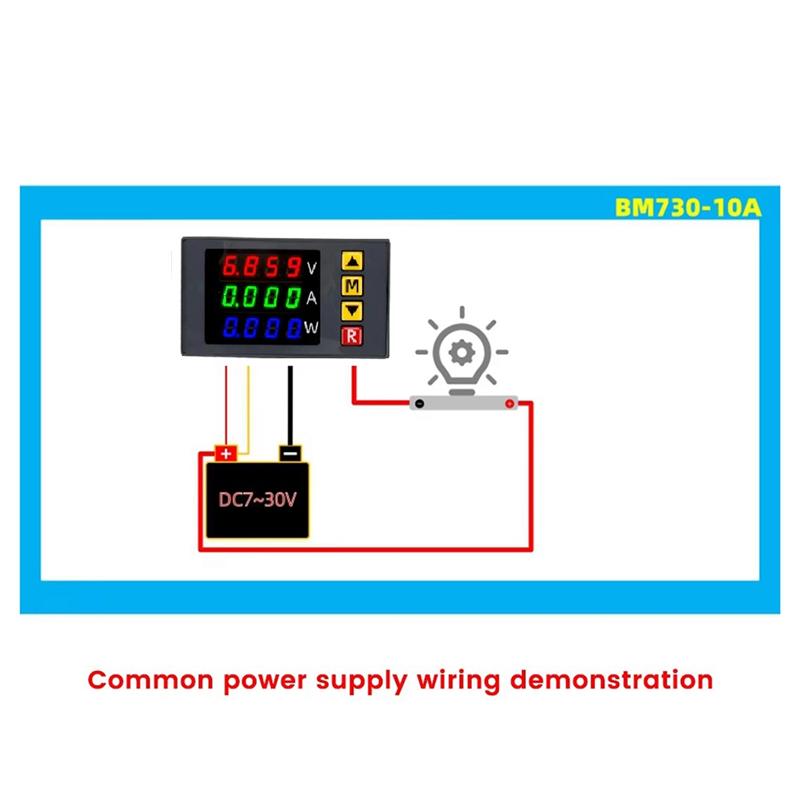 A84E-Digital Ammeter Voltage And Current Meter 100V 10A 1000W Voltage And Current Display Trimmer