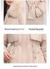 Women's Korean Style Loose Fit Winter Down Cotton Coat with Waist-Cinching and Thickened Velvet Lining