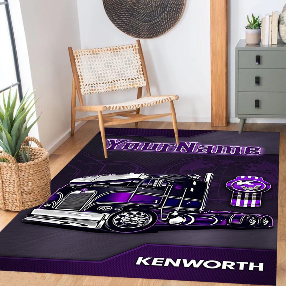 Kw Heavy Trucks Personalized Name Carpet Perfect for Hallway Dining Room Study room Kitchen Antislip Carpet Anime Office Decor Wedding Party Gift