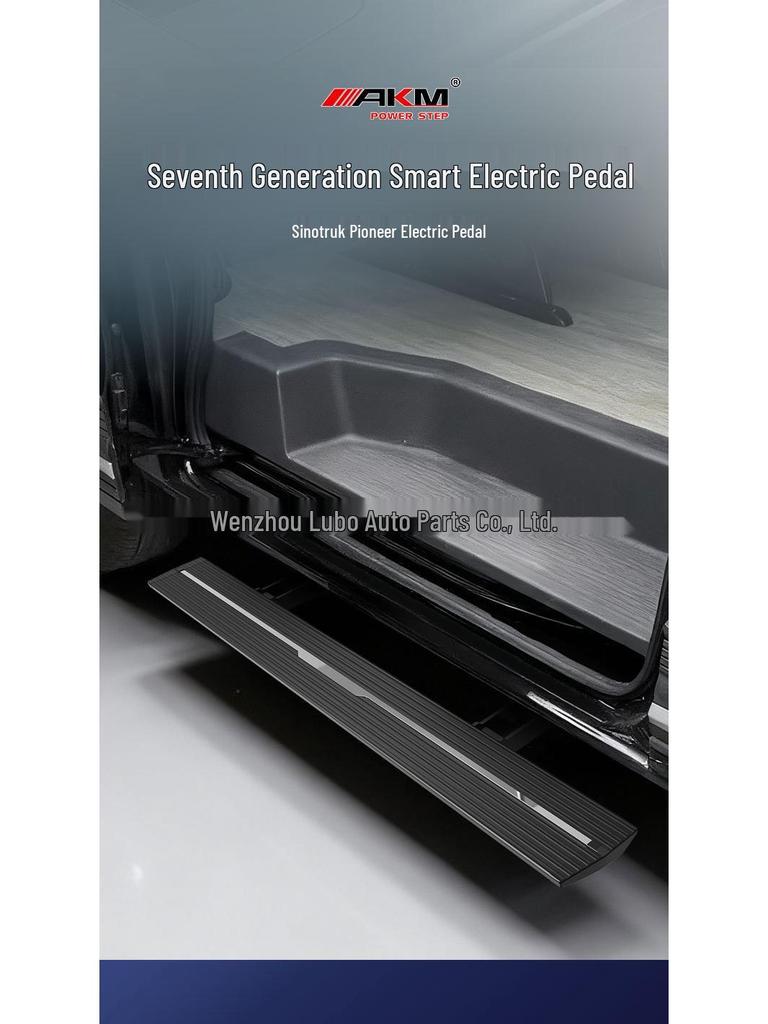 Compatible with 24+ Sinotruk Pioneer V: Single Right Door Auto-Retractable Aluminum Pedal with Welcome Lights.
