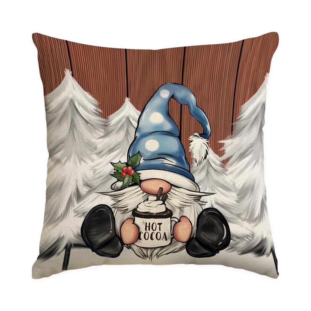 1/4pcs Blue Christmas Decorative Pillowcases, Snowflake Christmas Elf  Cocoa Design Cushion Covers, Christmas Decorations
