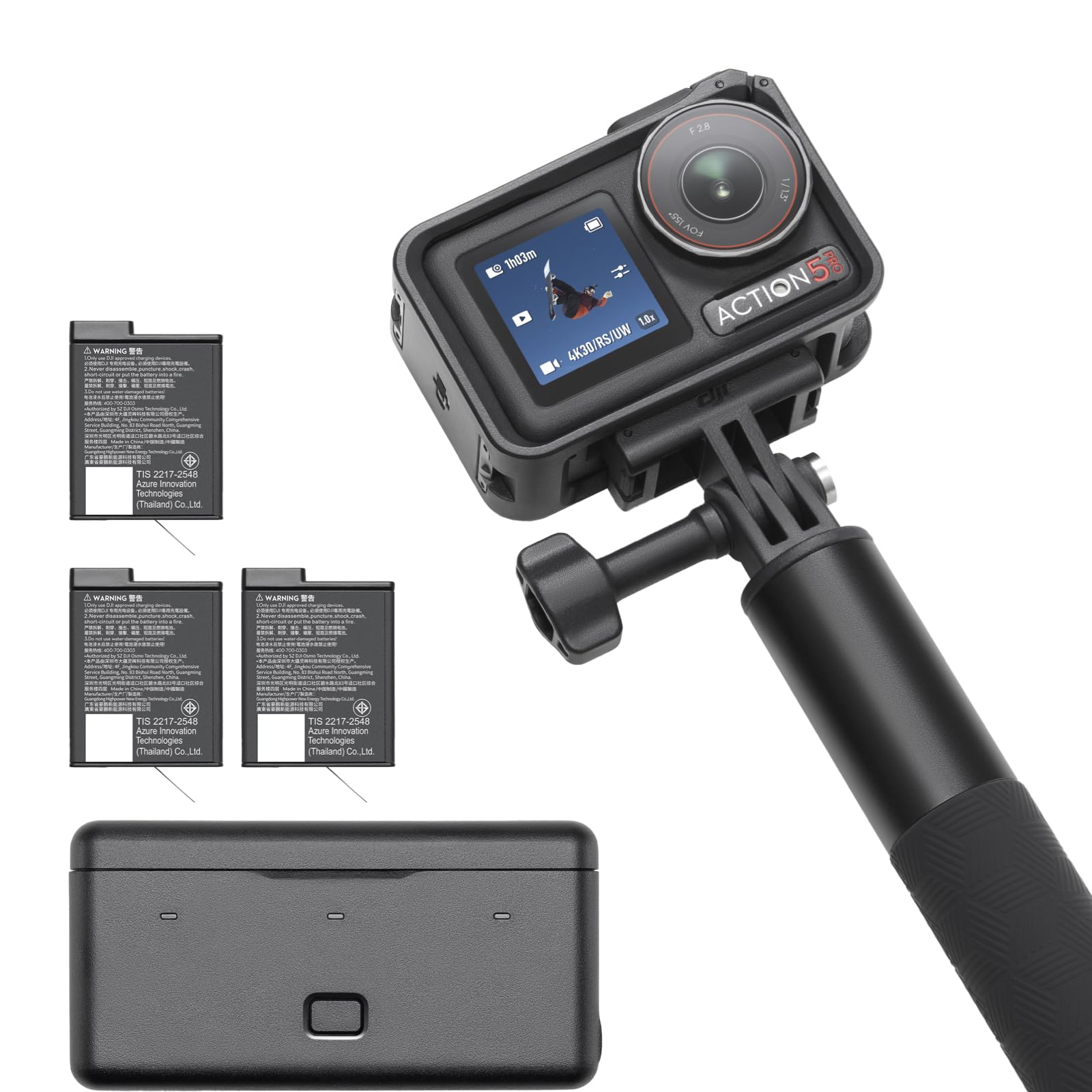 

Комбінована екшн-камера DJI Osmo Action 5 Pro Adventure 4K із сенсором Тривалість роботи 12 годин Стабілізатор зображення Подвійний сенсорний екран OLED Водонепроникний для подорожей