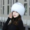 New winter fox fur hat Women genuine fur bomber hat Luxury fashion warm hat thickened outdoor genuine fox fur caps
