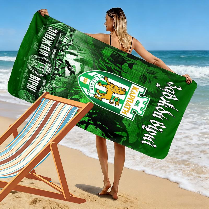Karpaty Lviv Print Strandtuch, Großes Weiches Schnelltrocknendes Handtuch für Strand Camping Schwimmen