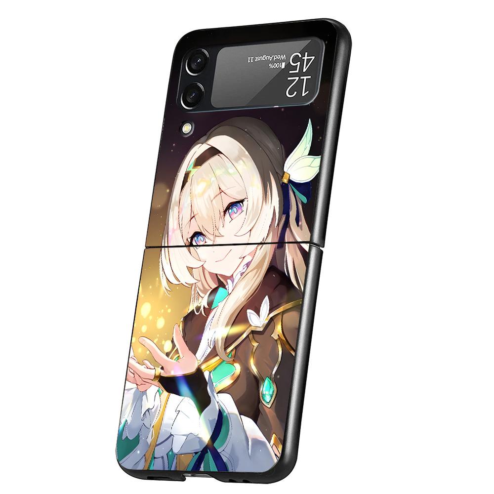 Honkai Star Rail Firefly Cover Phone Case For Samsung Galaxy Z Flip 7 6 5 4 3 5G Flip7 Flip6 Flip5 Flip4 Flip3 Black Fundas Shel
