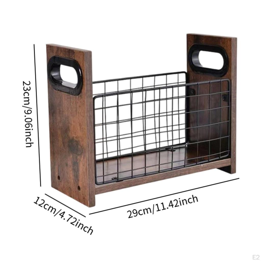 Magazine Storage Basket Document Letter Wood Multipurpose Organizer for