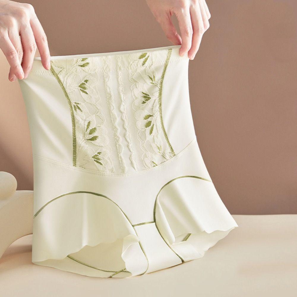 Lace Flower Tummy Control Underwear High Waist Body Shaping Underpants Butt Lifting Shapewear  Lady