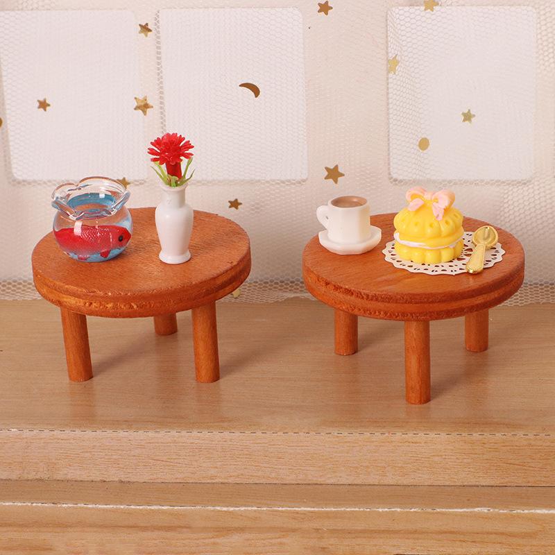 Miniature Wooden Mini Stool Doll House Furniture with Edges Realistic Design for Micro Scene Decoration and Playroom Accessories
