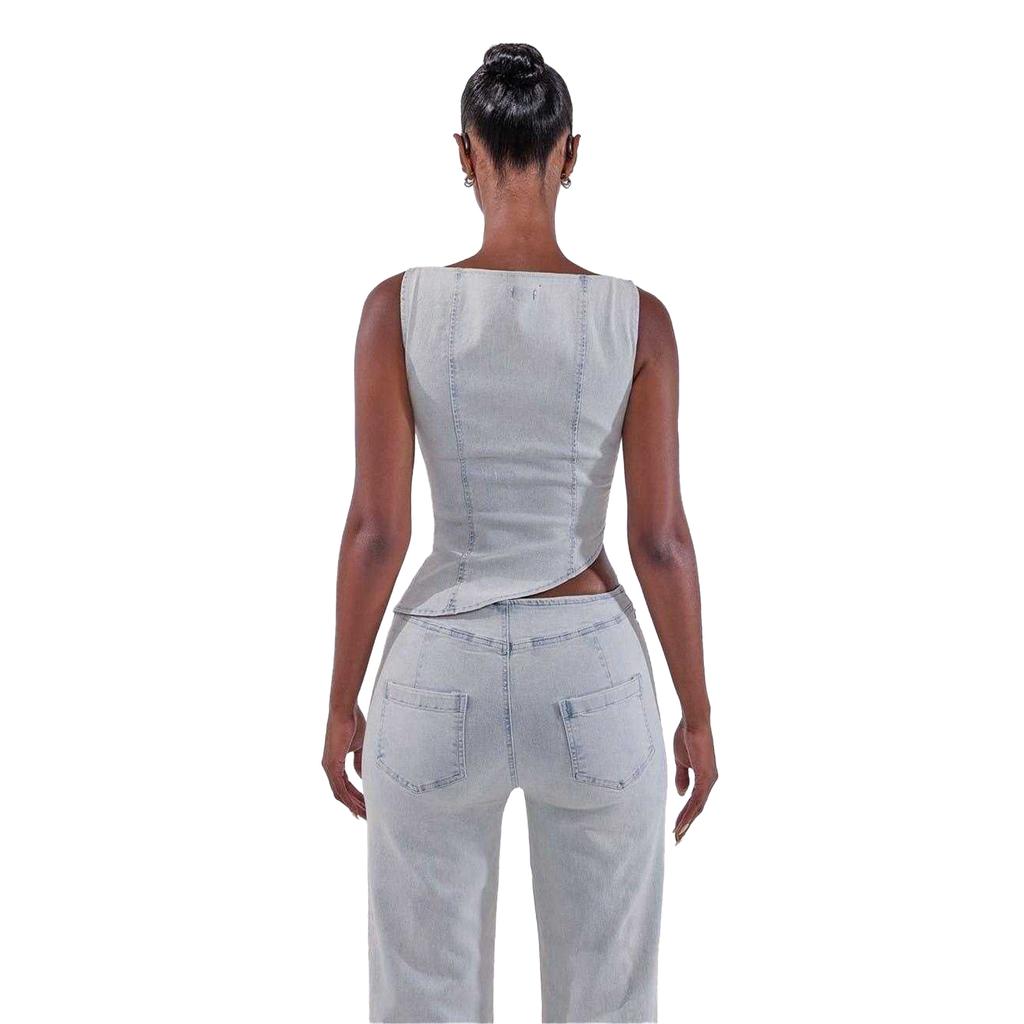 Mars Womens/Ladies Mika Washed Denim Top